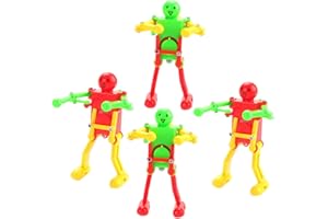 Milisten 4pcs Wind Up Dancing Robot for Adults Safe Clockwork for Color Recognition Creativity Random Color
