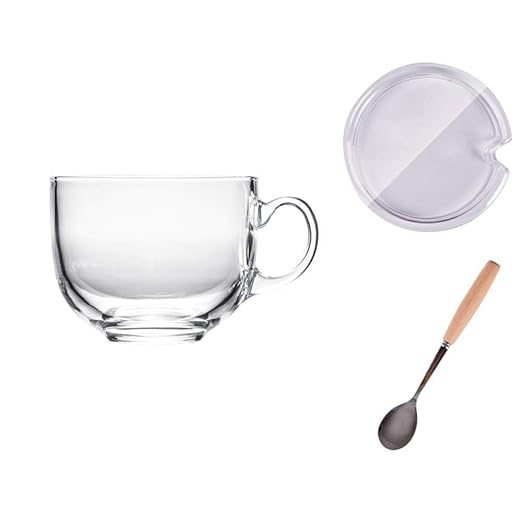 Muxue Taza De Vidrio De Gran Capacidad para Taza De Avena con Tapa ...