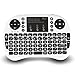 Rii i8+ Mini Bluetooth Keyboard with Touchpad & QWERTY Keyboard, Portable Wireless for Smartphones, Laptops, PCs, Tablets, Windows, Mac, TV, Xbox, PS3, Raspberry Pi - White, Backlit