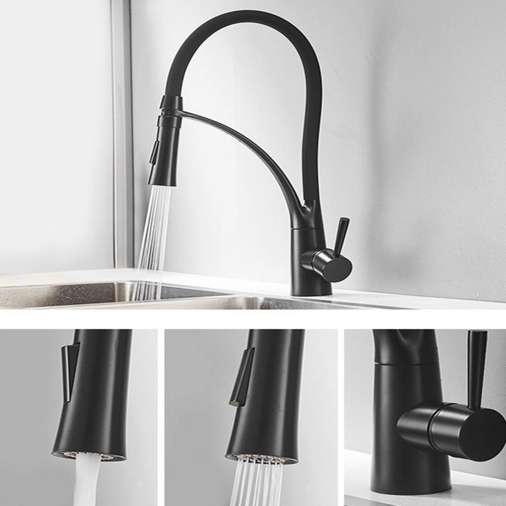 Grifo De Cocina Inicio Cobre Negro Mate Girando El Grifo De La Ducha