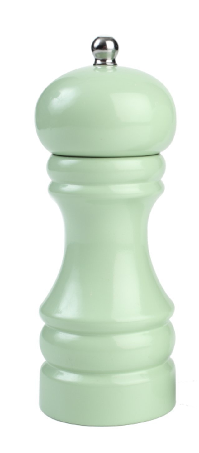 T&G Woodware Classic Capstan Hevea Salt Mill with Gloss Finish, 15 cm, Vintage Green