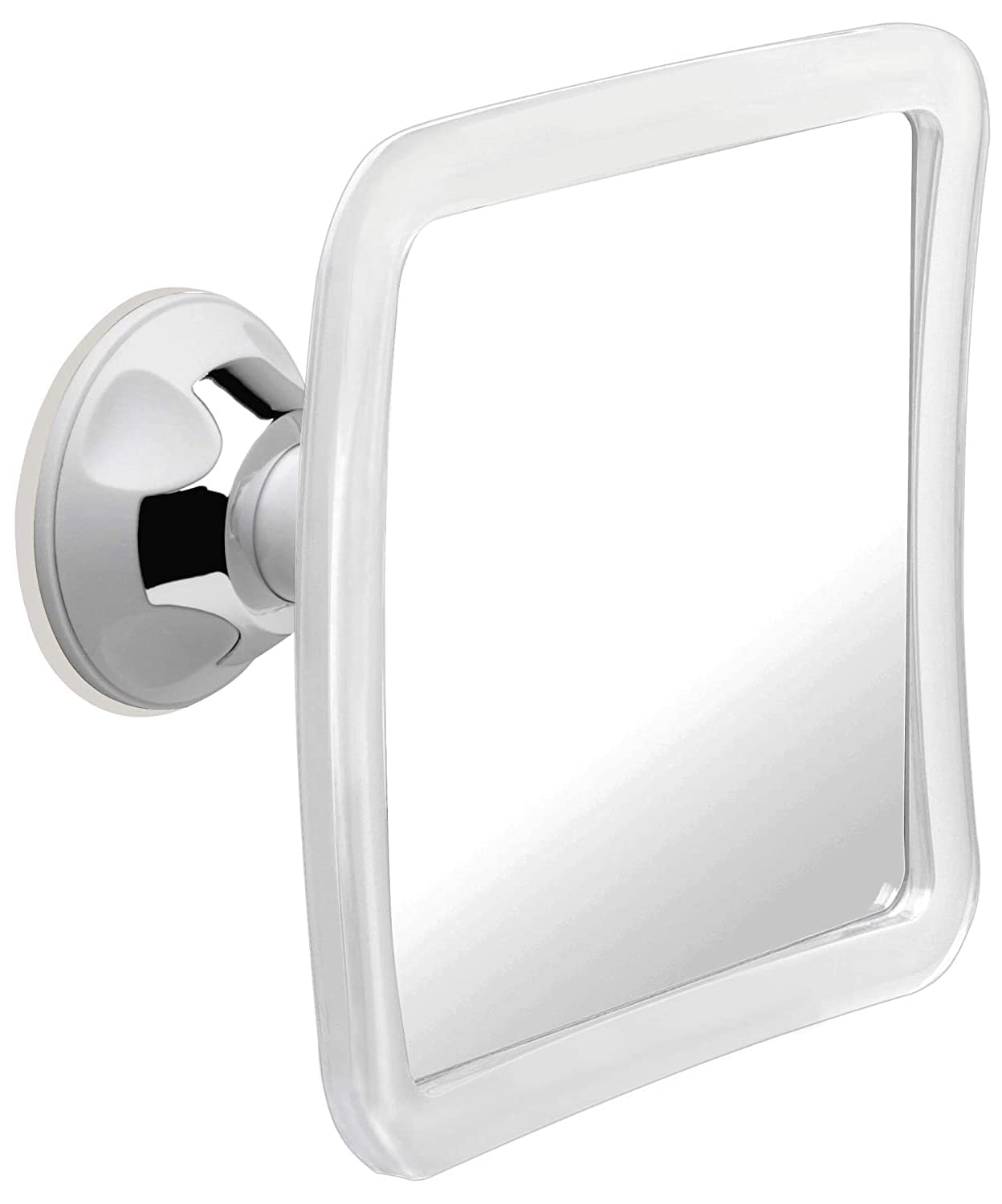MIRRORVANA Fogless Shower & Shaving Mirror with Upgraded Suction Mount for Bathroom, Anti Fog & Mist Free Shatterproof Surface and 360° Swivel, 16cm x 16cm (1X Magnification)