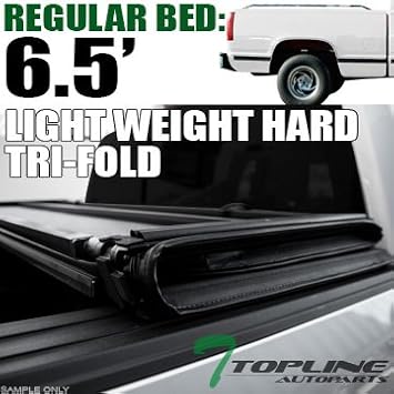 Amazon Com Topline Autopart Lightweight Tri Fold Hard Vinyl Truck Bed Tonneau Cover For 88 00 Chevy Gmc C10 C K Truck Silverado Sierra 6 5 Feet 78 Short Bed Automotive