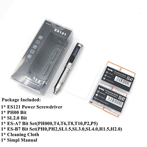 NovelLife Upgraded ES121 Mini Precision Electric Screwdriver Cordless Smart Motion Control Power Screwdriver 3 Axis Gyro OLED Display with 16pcs 4mm Magnetic Bit for Smart Phone RC Repair ES-B7 ES-A7 - Thumbnail 6