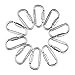 D-FantiX Aluminum Carabiner Keychain, Locking Carabiner Clip with Key Rings Silver (Set of 10)