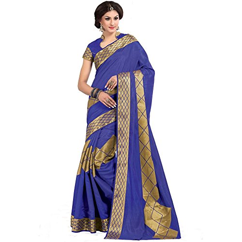 Shree Designer Sarees Women's Designer Navy Blue Tussar Silk Saree