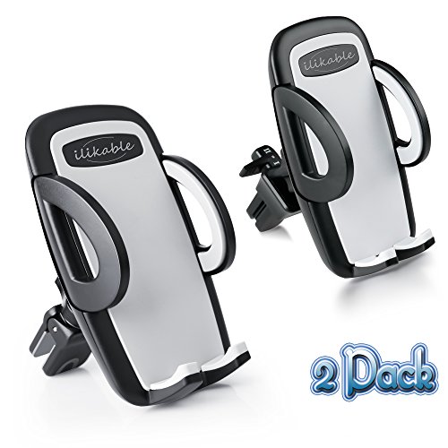 Car-Phone-Holder-ilikable-2-Pack-Air-Vent-Car-Mount-Cradle-Twist-lock-and-Three-sized-Setting-Car-Holder-with-Quick-Release-Button-for-iPhone-Samsung-Smartphone-GPS-Devices-Black
