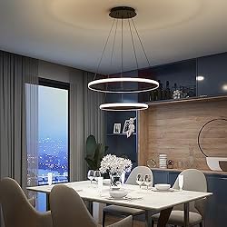 Dimmable LED Pendant Light for Dining Room, 2 Ring