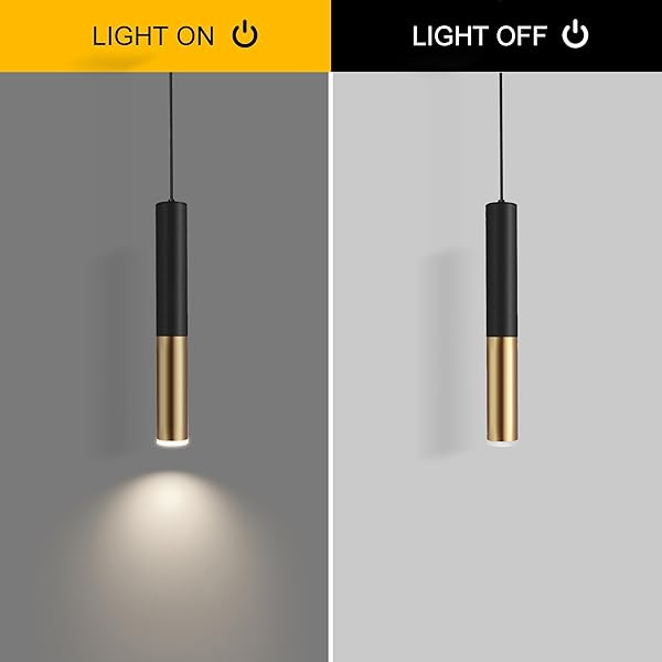 XIYAZG MODERN BLACK AND GOLD PENDANT LIGHT FIXTURE FOR KITCHEN ISLAND, 1-LIGHT PENDANT LIGHTING, LIGHTS CORD ADJUSTABLE, MATCHING GU10 LAMP HOLDER,FOR LIVING ROOM BEDROOM DINING ROOM(3PACK)