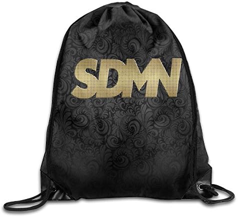 Golden SDMN Design Personalized Drawstring Bag, Training Gym Backpack