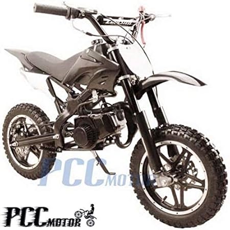 Amazon Pcc Motor キッズ ミニ ダートバイク ガスパワー 2ストローク 49cc オートバイ オフロード バイク ピットバイク フル オートマチックトランスミッション ブラック ブレーキパッド 車 バイク