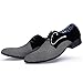 Blivener Men's Pointed Toe Suede Leather Dress Shoes Casual Oxford White US 9.5