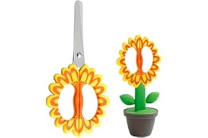 Creative Standing Flower Office Scissors, Cute Stationery Safety Scissors for DIY Crafts Paper Cutting, School Supplies and D