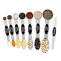 DILISS Magnetic Measuring Spoons Set, Dual Sided, Stainless Steel, Fits in Spice Jars, Set of 8 for Measuring Dry and Liquid Ingredients