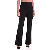 Rekucci Women's Secret Figure High Waist Knit Pull-On Flared Pant