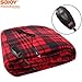 Sojoy 12V Heated Smart Multifunctional Travel Electric Blanket and Heated-Cushion Cover Bundle for Car, Truck, Boats or RV with High/Mid/Low Temp Control (60