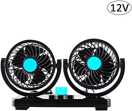 sweetlife Car Fans, Electric Car Fan Powerful | Low Noise | 360 Degree Rotatable | 2 Speed Dual Head Car Cooling Fan Air Summer Cooling Air Circulator