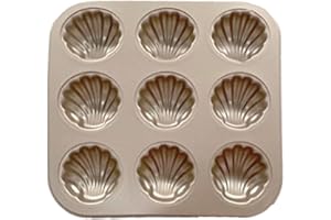 9-Cup Madeleine Pan, Madeleine Shell Shaped Mold Cake Baking Pan, Non-Stick Food Grade Carbon Steel Cake Mold for Cookie Cake