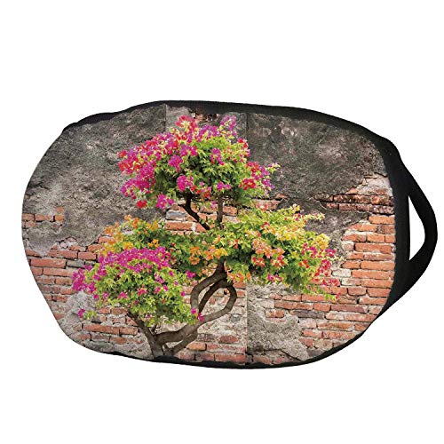 Fashion Cotton Antidust Face Mouth Mask,Rustic Home Decor,Fresh Little Tree with Fuchsia Flowers in front of Cracked Wall Hope Theme,Multi,for women & men