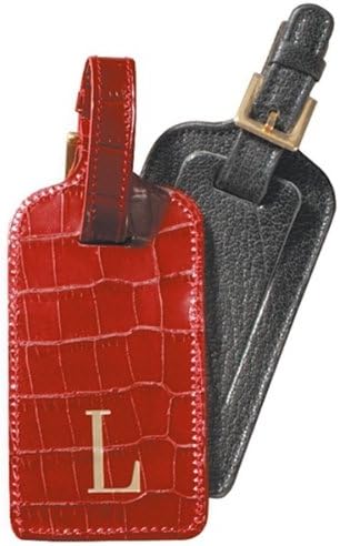 embossed leather luggage tags