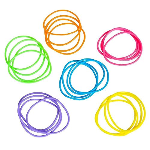 Adorox 144 Bracelets Neon Jelly Bracelets Rainbow Colors Party Favors Birthday Gifts Prizes Assorted (Assorted (144 Bracelets))