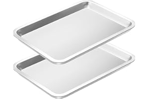 Adanluxe 2 Packs Professional Baking Sheet, 15.6x11.6x1 inch, 2024 Smart Design Food Grade Stainless Steel Cookie Sheets for Baking, Nonstick and Easy Clean Baking Pans Set, Roasting Pan and Tray