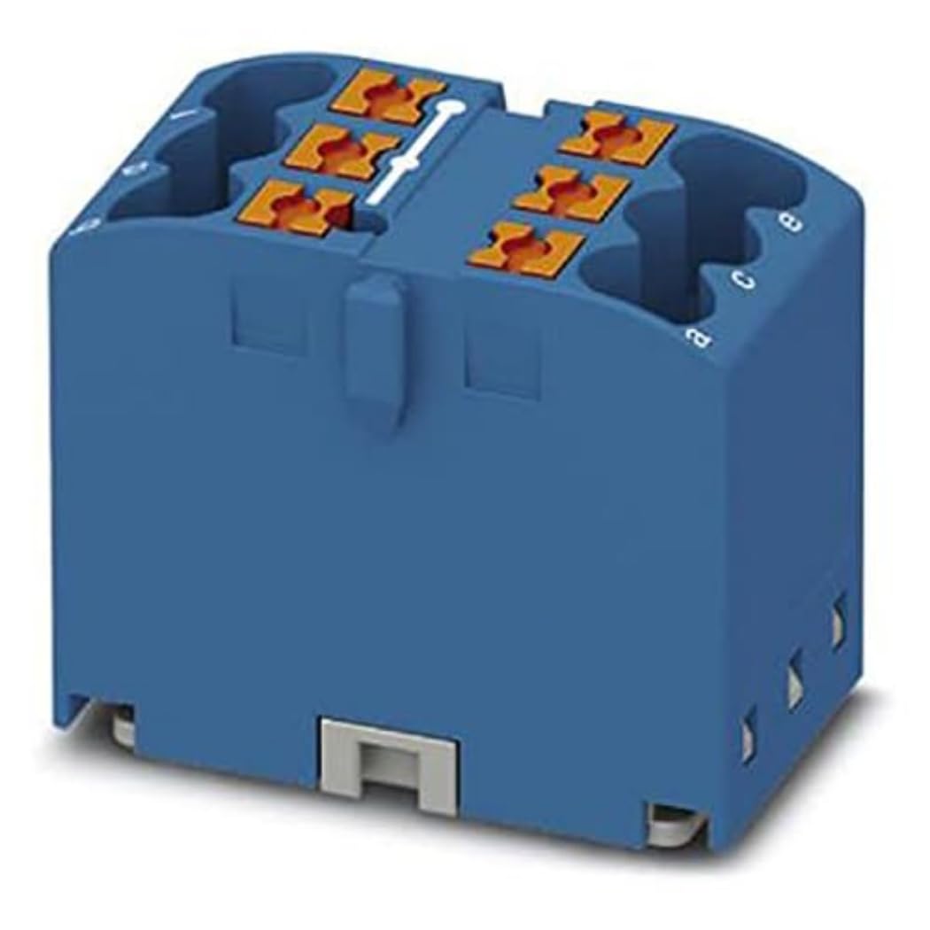 Phoenix Contact PTFIX 6X2.5 BU Distribution Block, Base Terminal, 450 V, 24 A, Number of Terminals 6, Cross Section 0.14 mm²-4 mm², AWG:26-12, Width 16 mm, Height 21.7 mm, Blue, Pack of 10