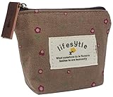 niceeshop(TM) Portable Canvas Red Flower Coin Purse Pouch Bag Key Case