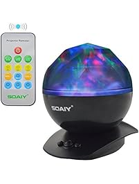 [Upgraded Version] SOAIY Soothing Aurora LED Night Light Projector with Timer, Remote, Music Speaker, 8 Lighting Modes, Relaxing Light Show, Mood Lamp for Baby Kids and Adults, Living Room and Bedroom