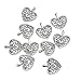 RUBYCA 30PCS Charm Pendant Heart Tibetan Metal Beads Silver Color for Jewelry Making DIY Bracelet