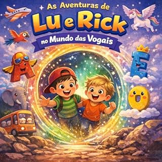 Livro As Aventuras de Lu e Rick no Mundo das Vogais: Aprendendo as Vogais de Forma Mágica e Divertida