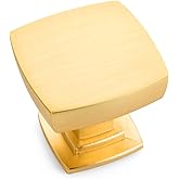 Cosmas 10 Pack 5232BG Brushed Gold Contemporary Square Cabinet Knob