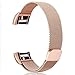 Hotodeal Compatible Fitbit Charge 2 Bands, Band Milanese Loop Stainless Steel Magnet Metal Replacement Bracelet Strap, Wristbands Accessories for Women Men, Rosegold