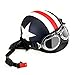 KKmoon Half Open Face Motorcycle Helmet with Goggles Visor Scarf Biker Scooter Touring Helmet for Harley