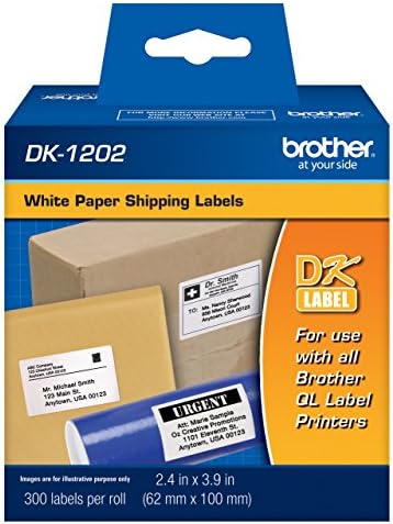 Brother DK1202 Standard Shipping Labels, 300 Labels Per Roll for Brother QL-720NW, QL720NW Label Printer