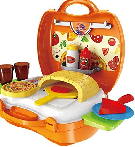 Pizza Store in Suitcase – Pizza Store Toy Set in Carrying/Traveling Suitcase for Children, Boys & Girls -22 Pcs