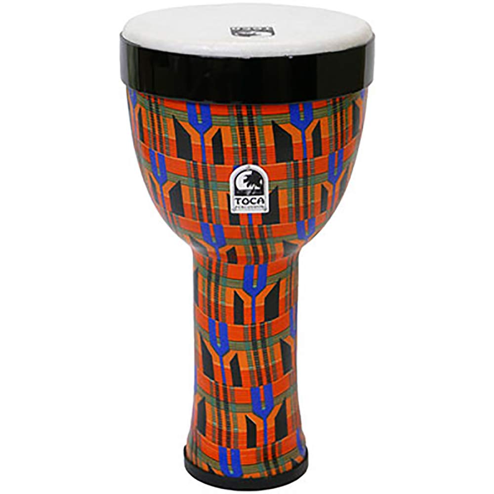 TOCA Nesting Drums Freestyle II (Weatherproof PVC drums, for indoor & outdoor, space-saving, lightweight, for musical education & therapy, diameter: 8"), Kente Cloth