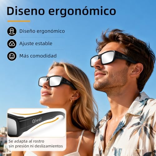 Gafas Eclipse Solar Homologadas ISO 12312-2 Montura Plástico Pack 3