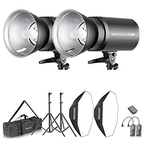 Neewer 800W Photo Studio Strobe Flash and Softbox Lighting Kit (2)400W