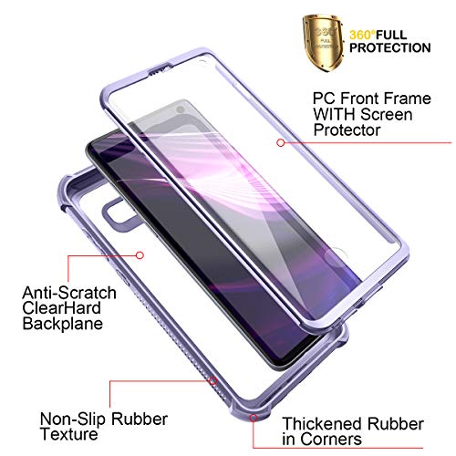 Dexnor Galaxy S10 Case with Builtin Screen Protector Clear Rugged Full