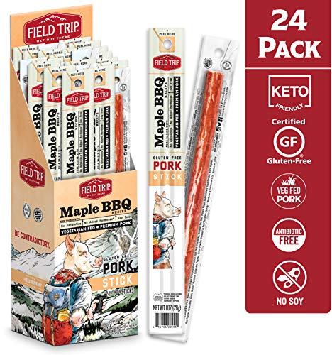Field Trip Pork Jerky Sticks | Keto Gluten Free Jerky, Low Carb, Healthy High Protein Snacks With No Nitrates, Made With All Natural Ingredients | Maple BBQ | 1oz, 24 Pack - Thumbnail 3