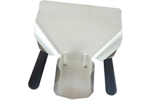 LoveDeal Commercial Stainless Steel French Fry Scoop, Chip Popcorn Bagger, Ice Candy Snacks Desserts Scooper, Removable Dual Handle （Right&Left)