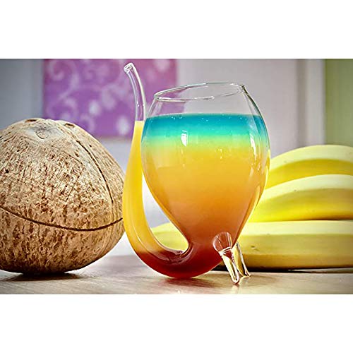 OMKMNOE Cocktailgläser, Partygläser Mit Trinkhalm/Glasstrohhalm Im 2Er-Set Edles Design Füllmenge,Clear – Bild 4