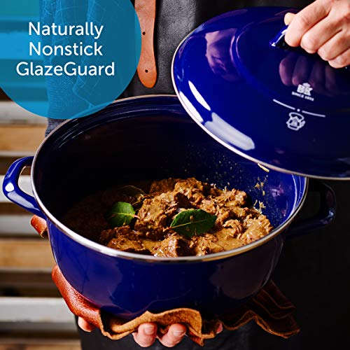 BK Indigo Aluminum HeavyGauge Carbon Steel, Induction, 5.5QT Nonstick Glaze Dutch Oven