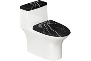 KUIFORTI Black Toilet Seat Cover Marble Toilet Cover Set 2 Pack Elongated Home Decoration Fabric Bathroom Accessories