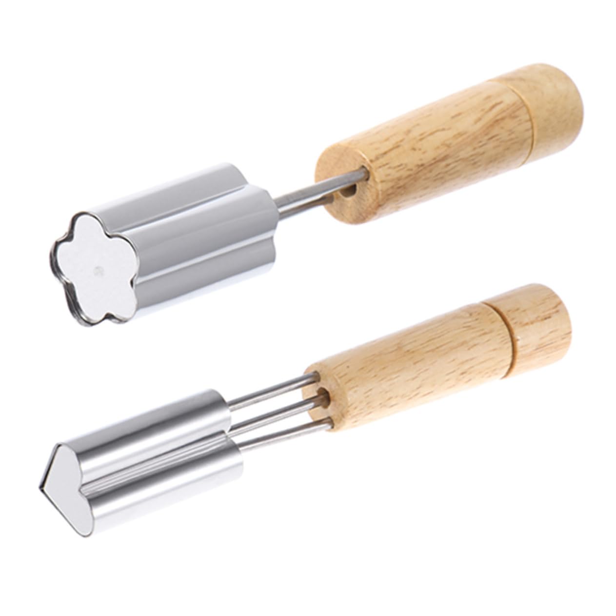 HOMSFOU 2pcs Stainless Steel Printing Mold Biscuit Fondant Cake Stainless Steel Cute Cookie Cutters Cake Canape Dessert Molds Cutting Machine Child Vegetable