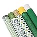 10Pcs Faux Leather Sheets Plaid Printed and Glitter Synthetic Leather Fabric Sheet for Earrings Hair Bows and Craft Making (Green)
