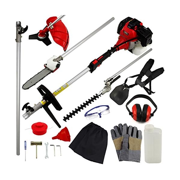 5 in 1 Benzin-Multiwerkzeug 52cc Gartenwerkzeug Multitool 5 Aufsätze - Rasentrimmer Dickichtschneider Heckenschere…