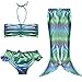 Newland Girl's Kids Mermaid Tail 3PCS Swimsuit Bathing Suit SwimWear