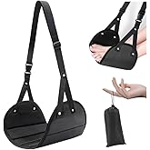 Foot Hammock for Airplane to Relieve Feet Soreness, Travel Essentials for Long Trip, Memory Foam Foot Rest (Black)